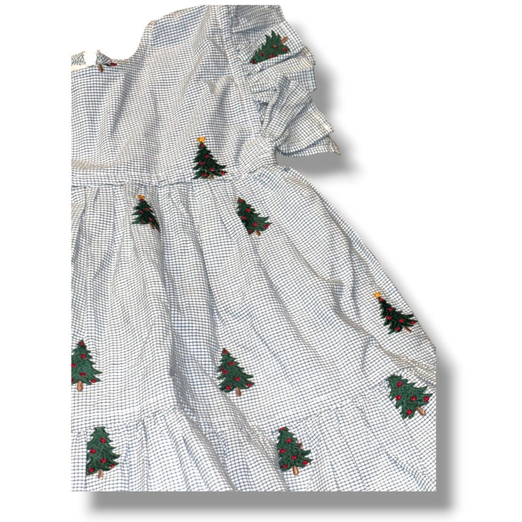Size 12-18 month Girls Pink Chicken Green Green/white check dress w/ Christmas trees