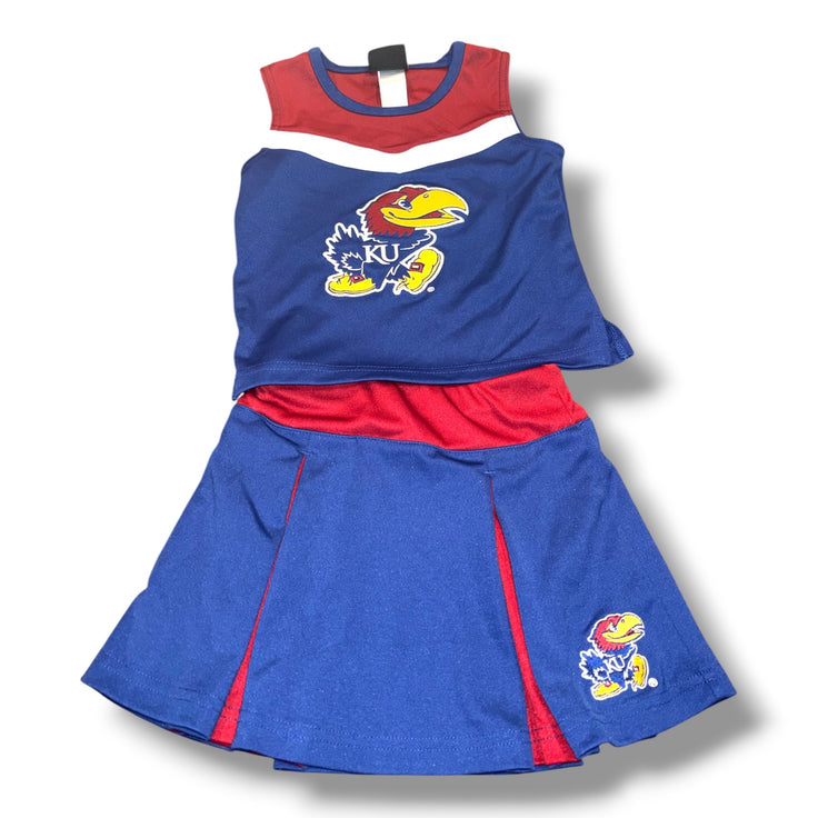 Size 5 Girls Gen2 Blue Blue/Red KU Cheerlearder outfit