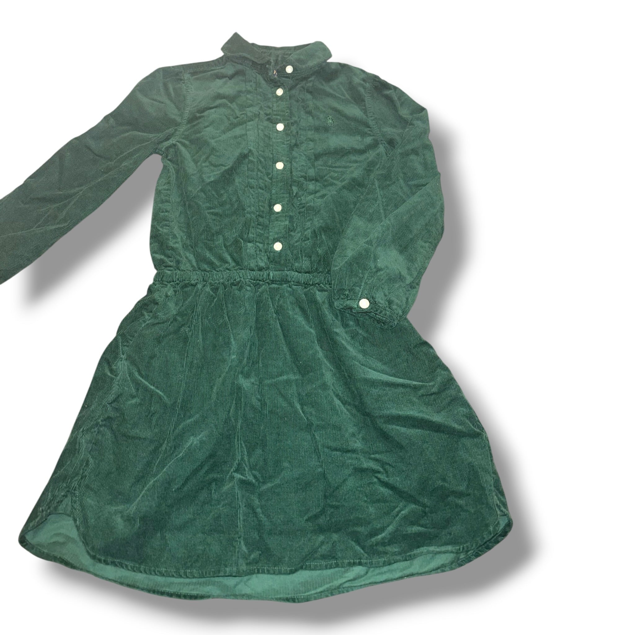 Size 6 Girls Ralph Lauren Green Dark green corduroy polo dress