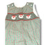 Size 24 month Boys Anavini Green Green/red plaid overalls smocked Santas