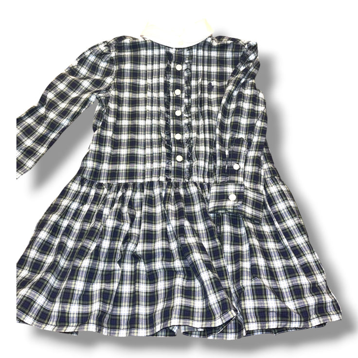 Size 2 Girls Ralph Lauren Navy Navy/green/white plaid dress w/ white collar
