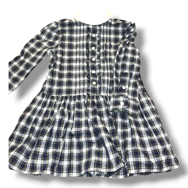 Size 2 Girls Ralph Lauren Navy Navy/green/white plaid dress w/ white collar