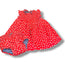 Size 3-6 month Girls Pink Chicken Red Red dress w/ white flowers, blue trim