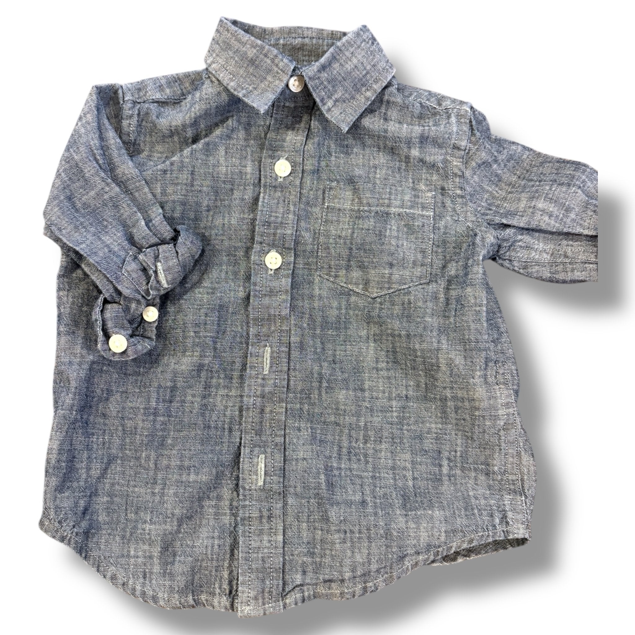 Size 6-12 month Janie and jack dark chambray button up Default Title / 6-12 month / Boy