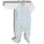 Size 9 month Petit bateau green/blue/white stripe sleeper with grey sleeves Default Title / 9 month / Boy