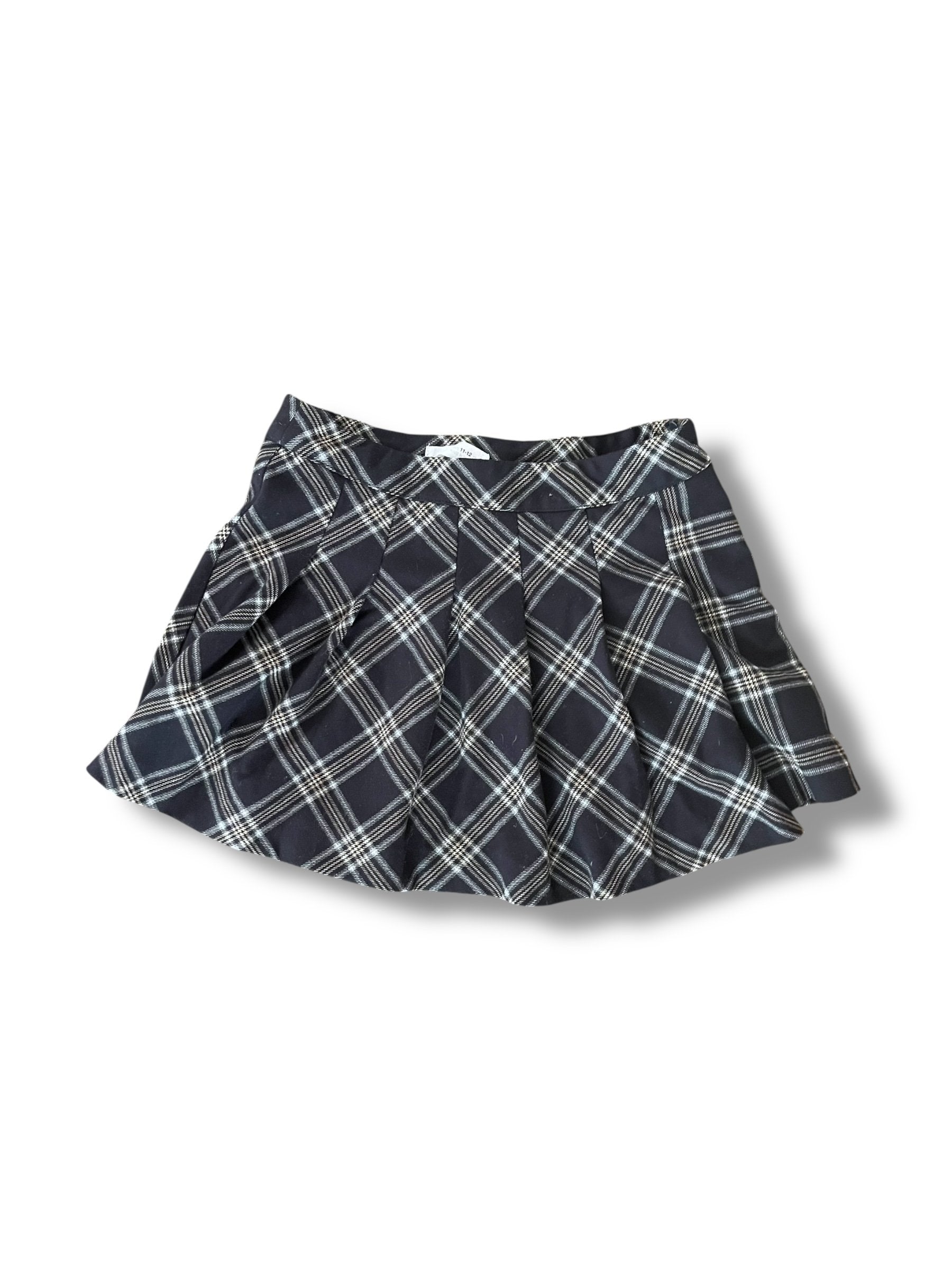 Size 11/12 Zara navy plaid skirt adjustable waist Default Title / 12-Nov / Girl
