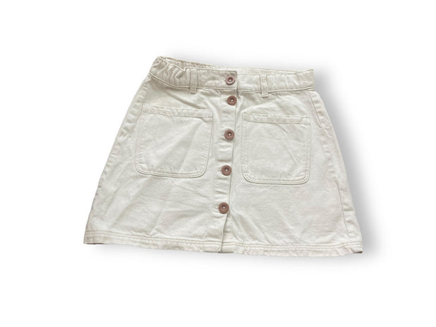 Size 12 Petit Bateau cream denim skirt, adjustable waist Default Title / 12 / Girl