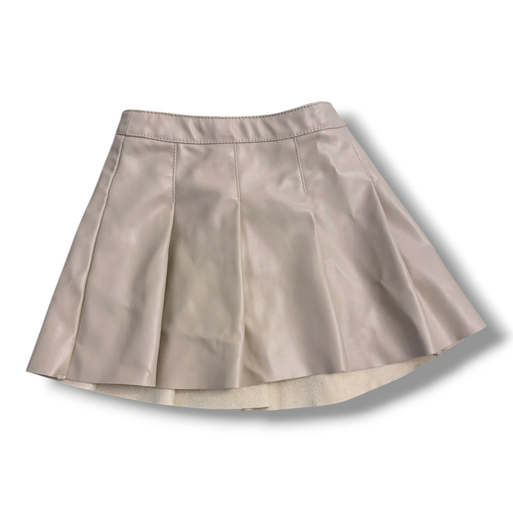 Size 18-24 month Zara light tan pleather pleated skirt Default Title / 18-24 month / Girl