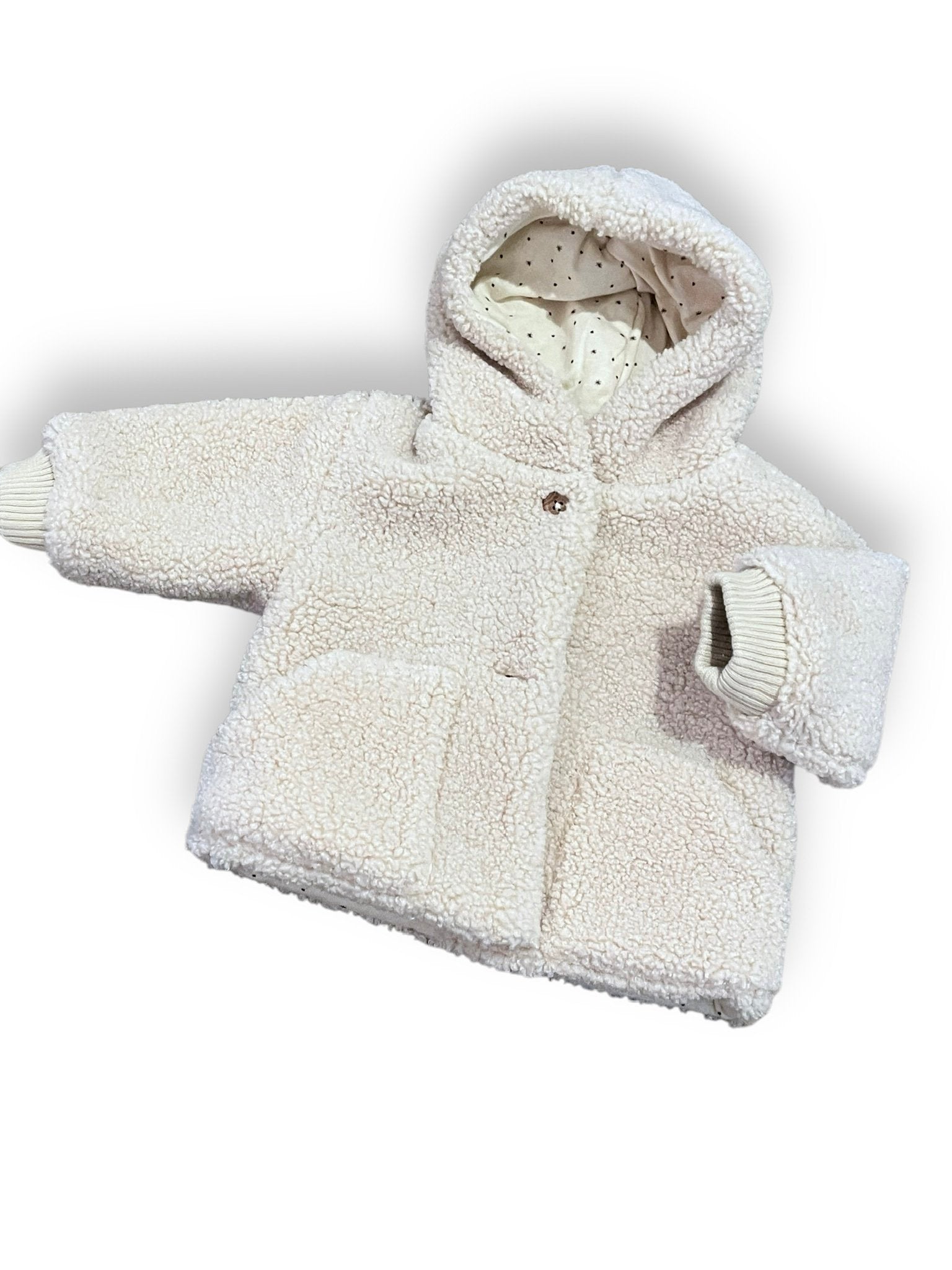 Size 1-3 month Zara hooded sherpa jacket Default Title / 1-3 month / Girl
