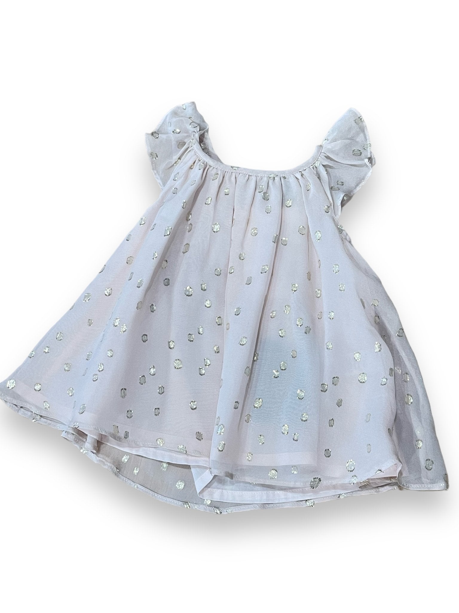 Size 3 month Velveteen blush, gold polka dot dress, NWT Default Title / 3 / Girl