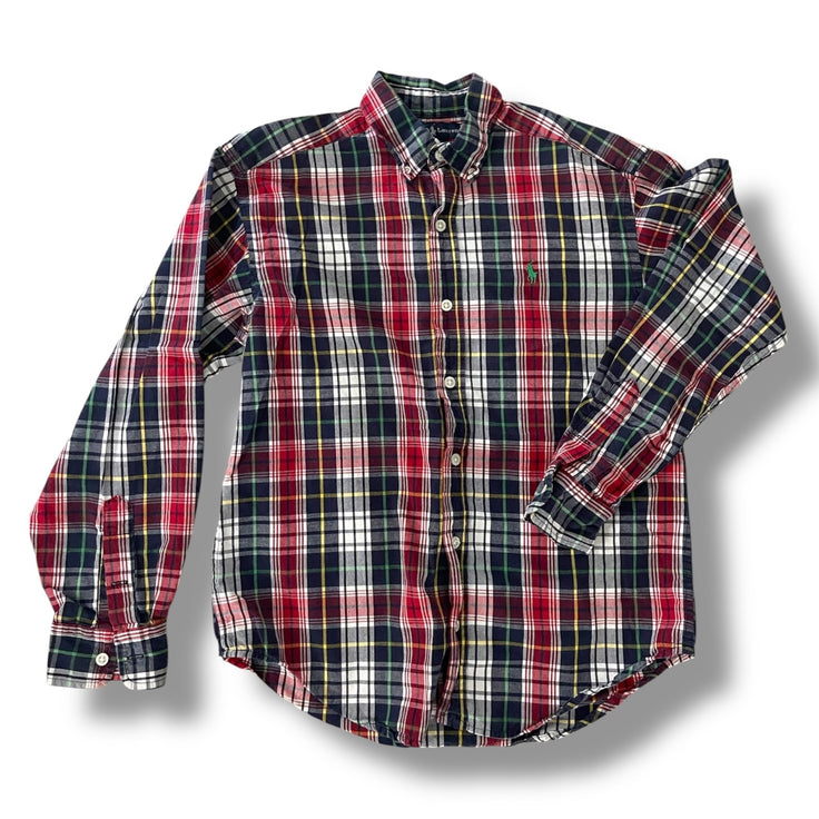 Size M Ralph Lauren red navy yellow white button down with green polo Default Title / Medium / Boy