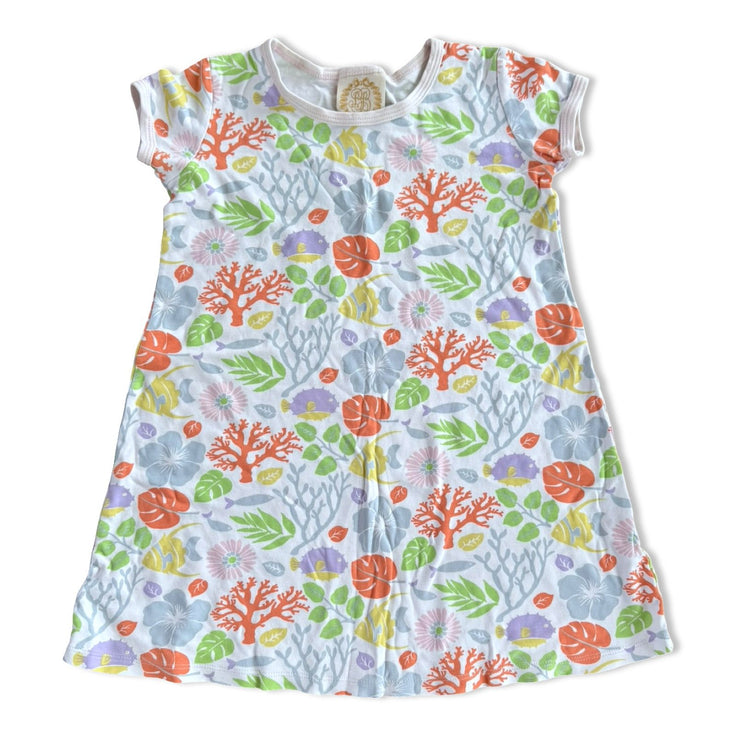Size 7 TBBC (fits more like a 6) white polly play dress with mulit color sea life Default Title / 7 / Girl