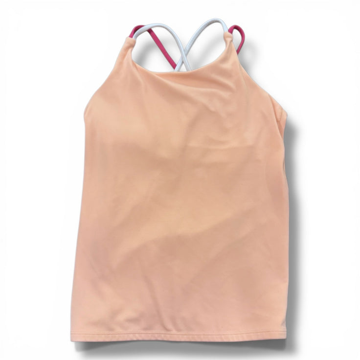 Size 14 Athleta peach tank with pink and cream straps and built in bra- no tag Default Title / 14 / Girl