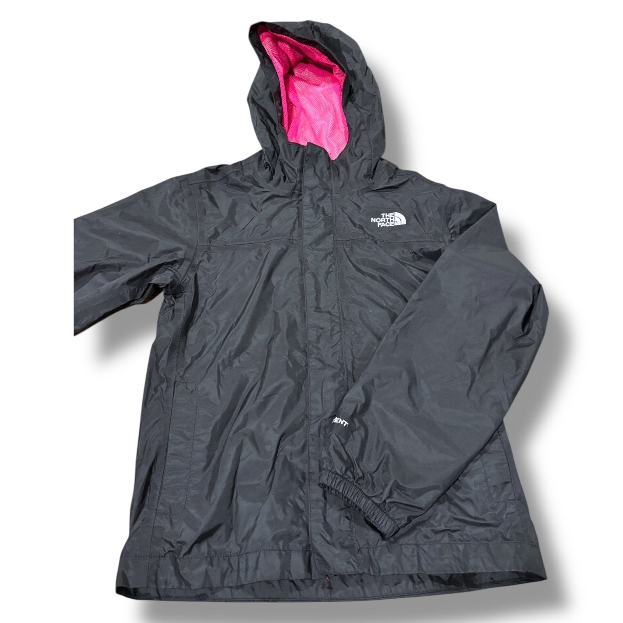 Size 10/12 The North Face black rain jacket w/ magenta mesh lining Default Title / 12-Oct / Girl