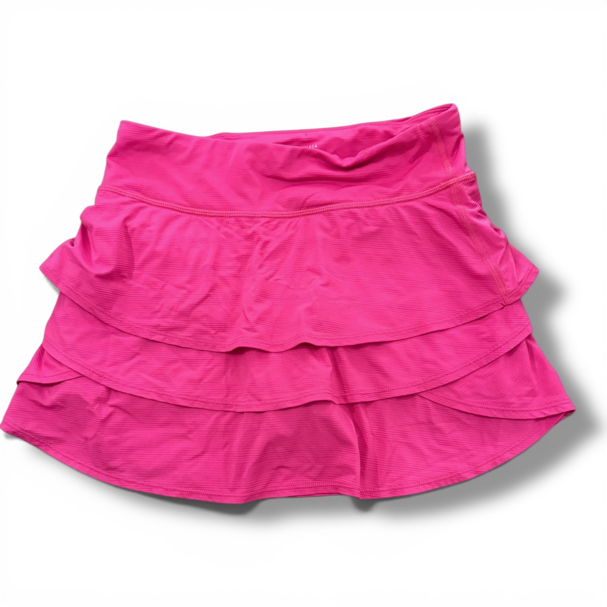 Size 14 Athleta girls bright pink tiered athletic skirt with built in shorts Default Title / 14 / Girl