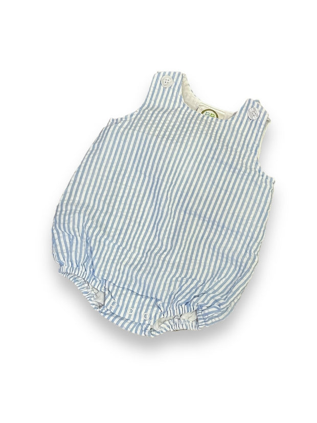 Size 6 month Blanks Boutique white/blue stripe seersucker bubble Default Title / 6 month / Boy