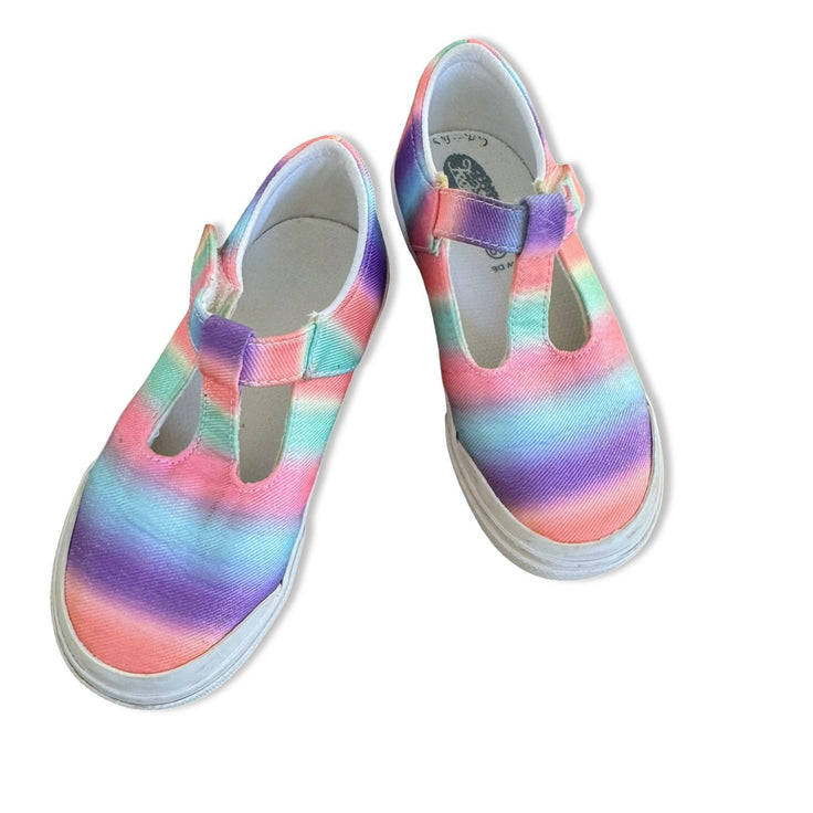 Size 10 Footmates pink, purple, green, blue sparkle t-strap velcro shoes Default Title / 10 / -