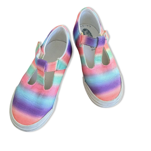 Size 10 Footmates pink, purple, green, blue sparkle t-strap velcro shoes Default Title / 10 / -