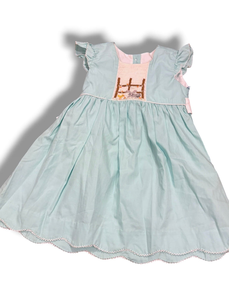 Size 2 Blue Dove blue scallop hem dress with smocked bunny and duck- NWT Default Title / 2 / Girl