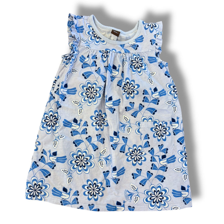 Size 4 Tea blue tank with flowers and birds Default Title / 4 / Boy