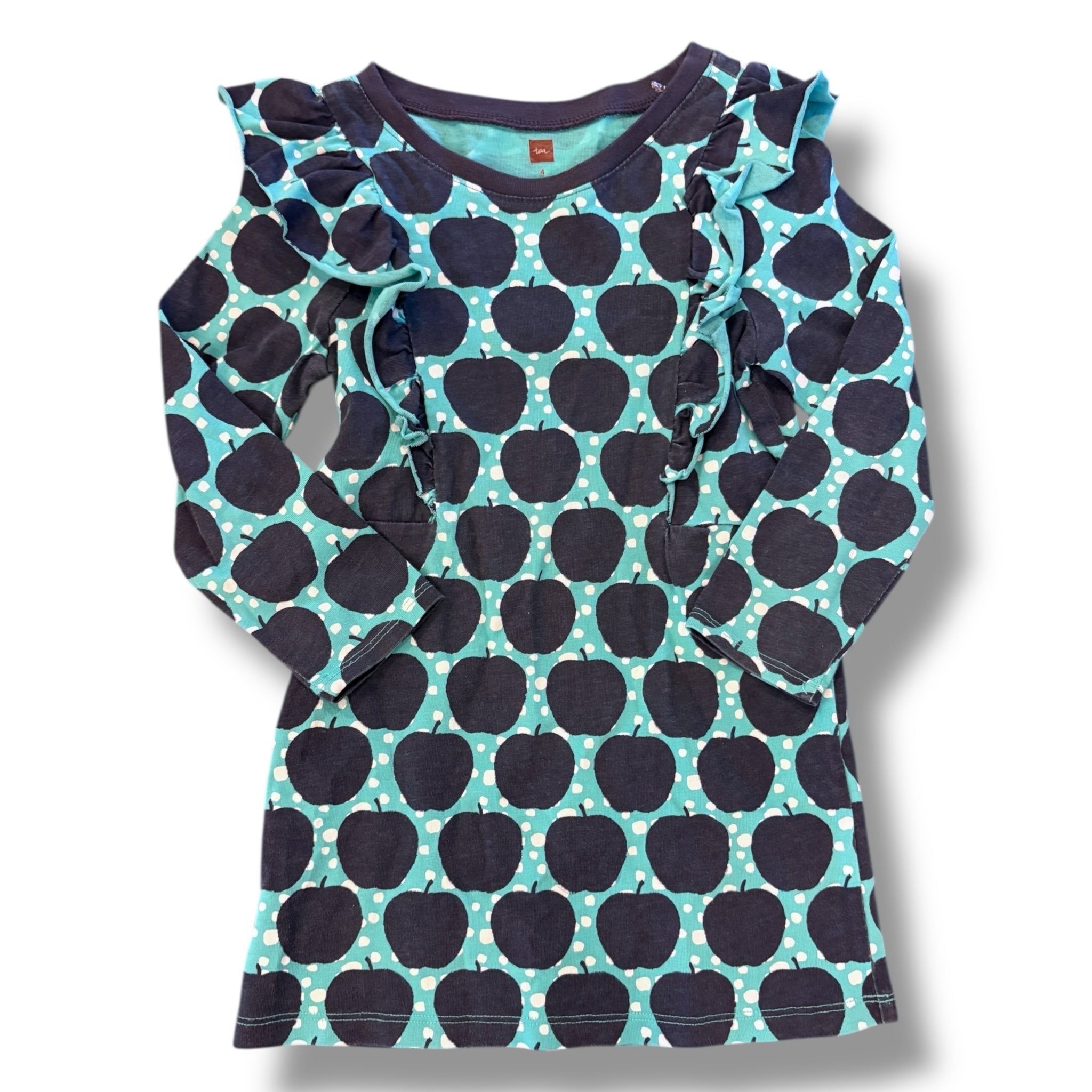 Size 4 Tea collection teal, navy long sleeve dress Default Title / 4 / Boy