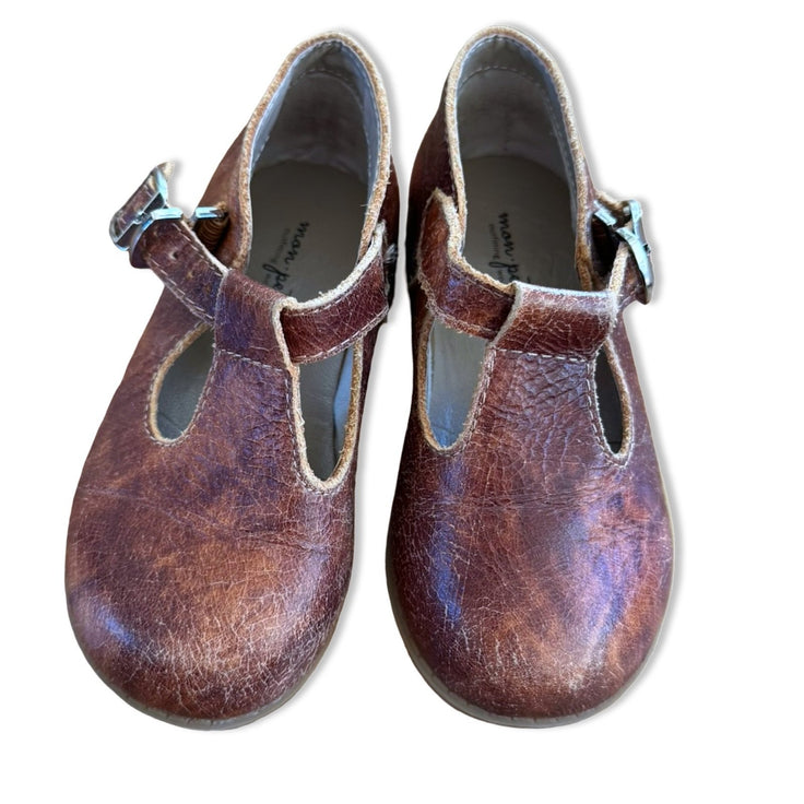 Size 7 Mon Petit brown leather t-strap mary janes Default Title / 7 / -
