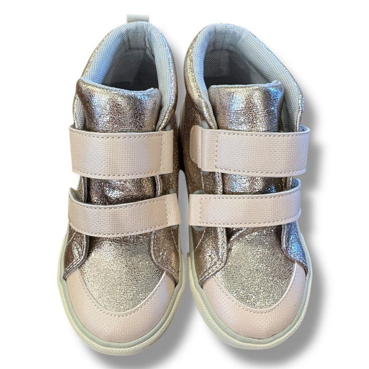 Size 12 toddler See Kai Run metallic sparkle high tops with pink velcro Default Title / 12 / -