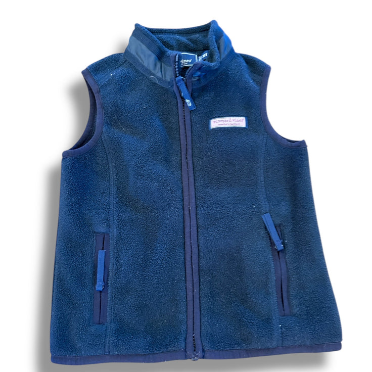 Size 3 Vineyard vines navy fleece zip up vest Default Title / 3 / Boy