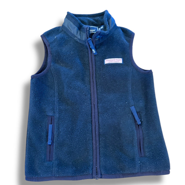 Size 3 Vineyard vines navy fleece zip up vest Default Title / 3 / Boy