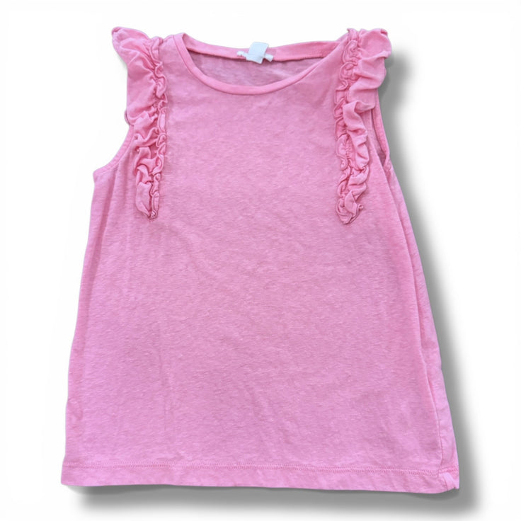 Size small (6-7) Crewcuts neon pink tank with ruffle shoulders Default Title / Small / Girl