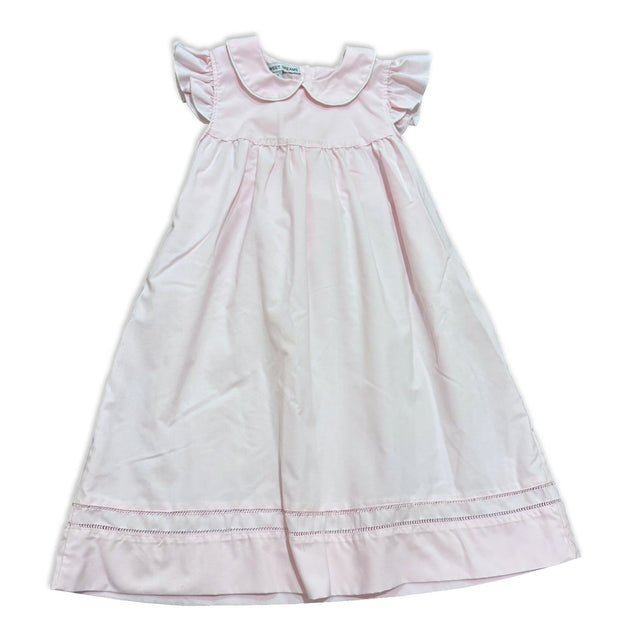 Size 6 Sweet dreams light pink long dress with collar, sash and ruffle shoulders Default Title / 6 / Girl