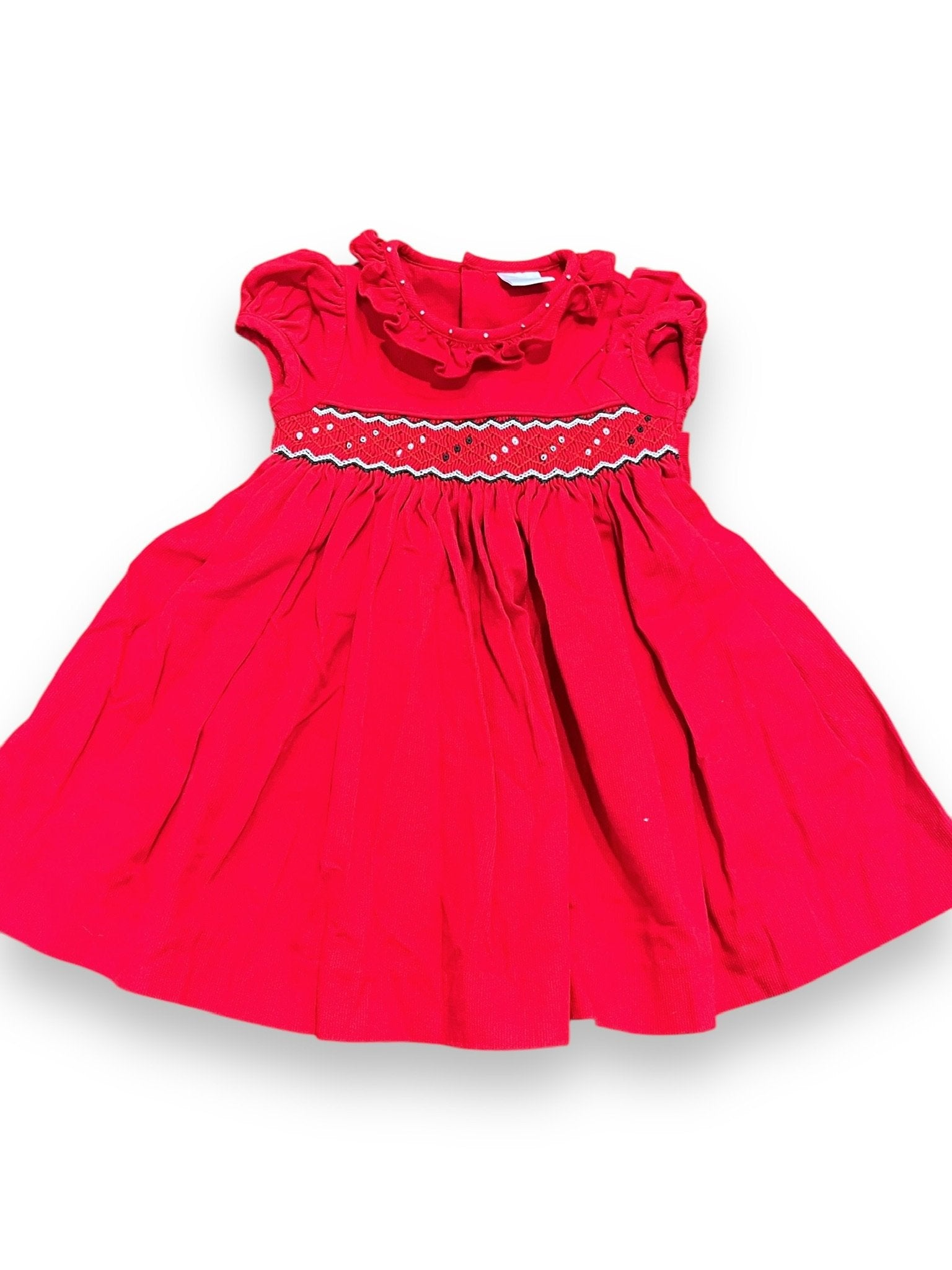 Size 6 month Edgehill Collection Red Dress with Smocking Default Title / 6 month / Girl