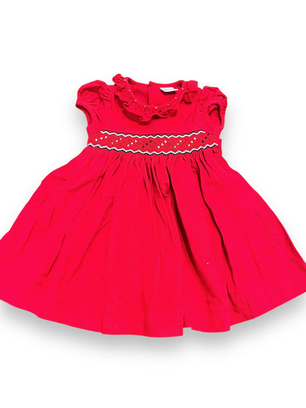 Size 6 month Edgehill Collection Red Dress with Smocking Default Title / 6 month / Girl