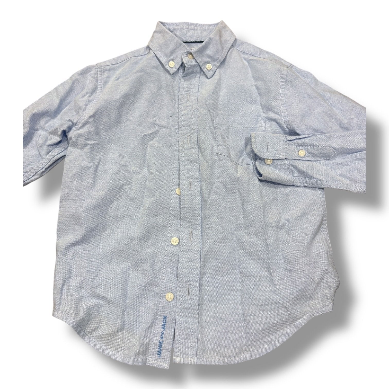 Size 5 Janie and Jack oxford blue button-up Default Title / 5 / Boy