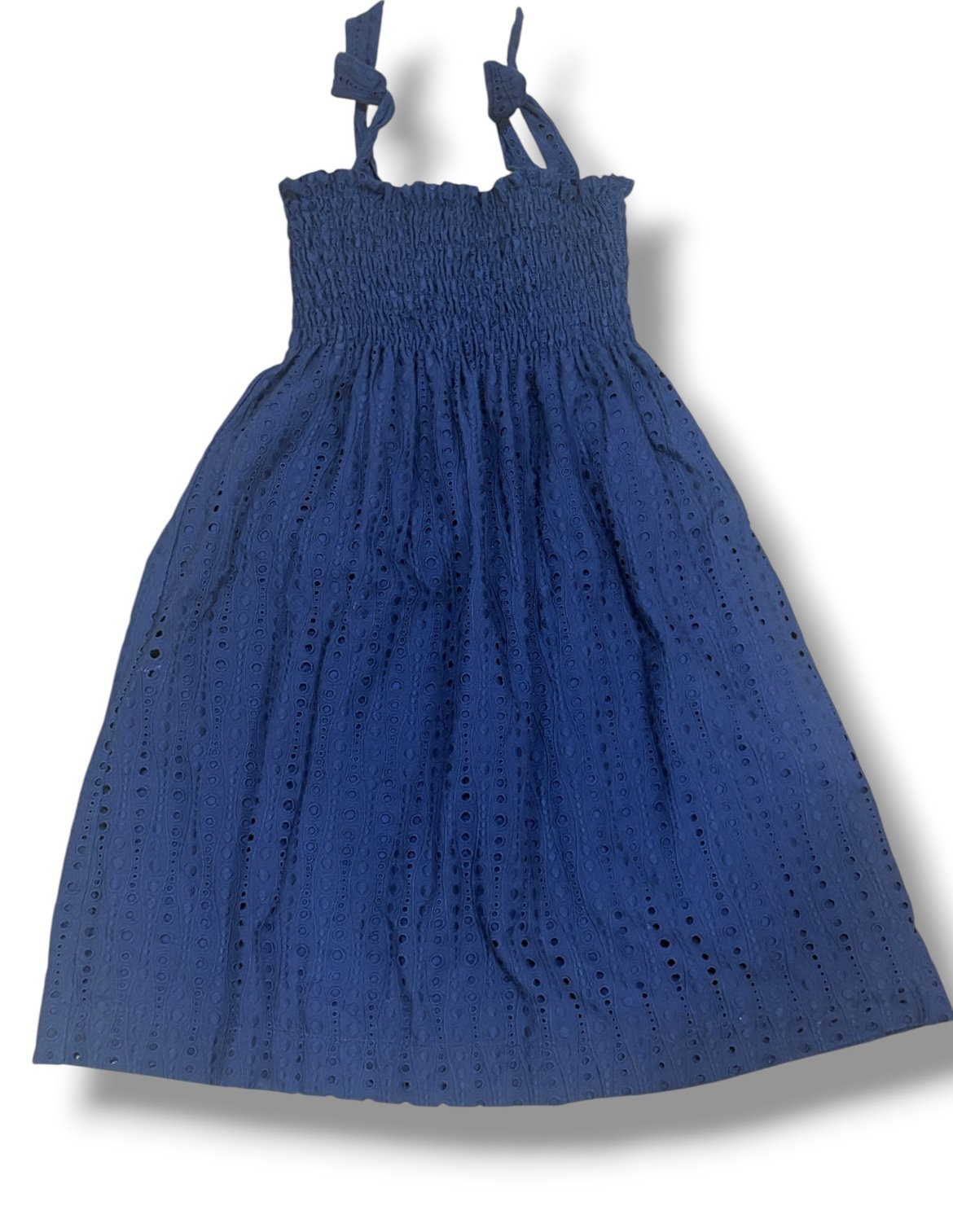 Size 10 Bella Bliss navy eyelet dress with smocked chest Default Title / 10 / Girl