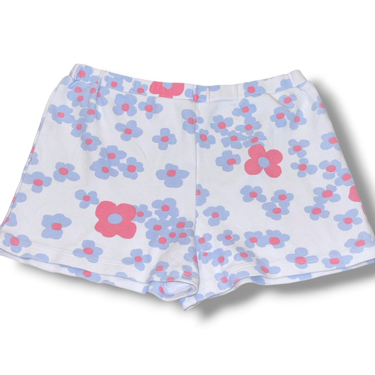 Size 8 TBBC white knit shorts w/ pink/blue flowers Default Title / 8 / Girl