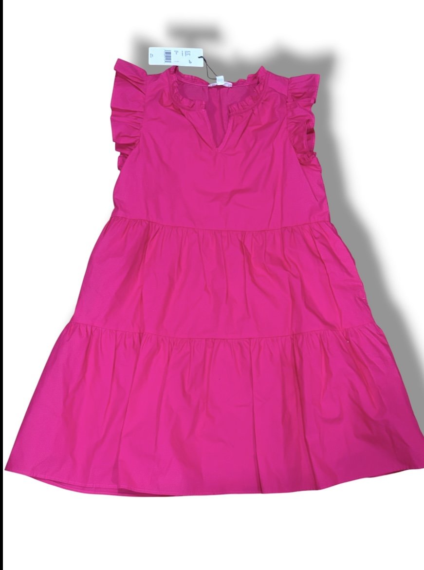 Size L (10/12) A loves A hot pink ruffle dress NWT Default Title / Large / Girl