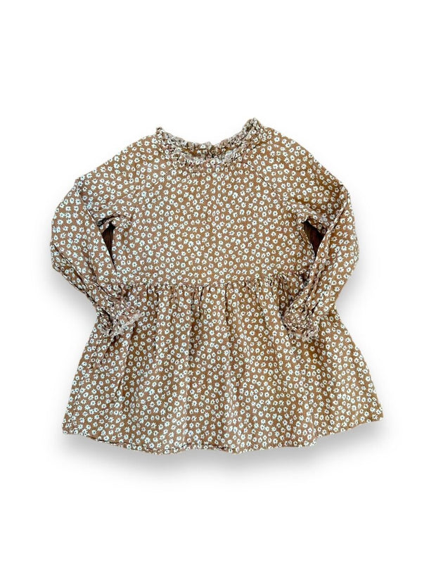 Size 2-3 Rylee + Cru brown long sleeve dress with white flowers Default Title / 3-Feb / Girl