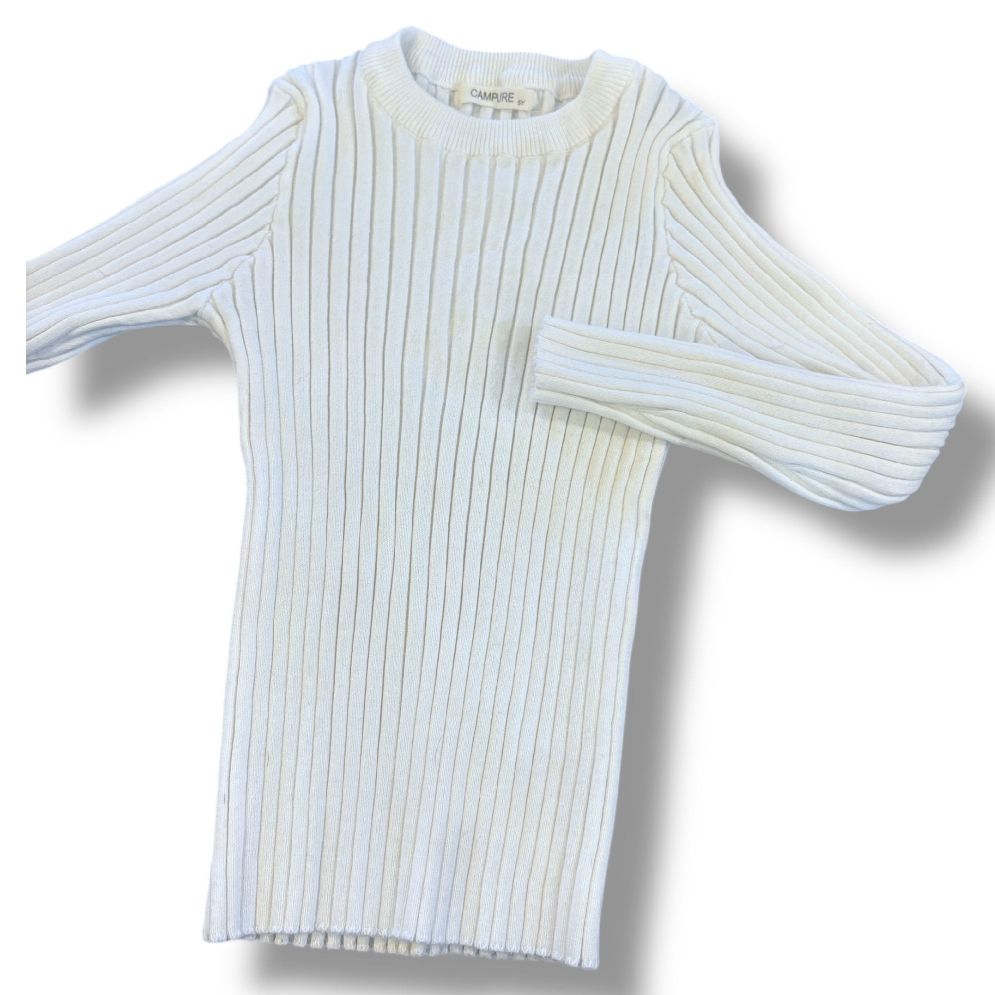 Size 5 Campure cream ribbed sweater Default Title / 5 / Girl