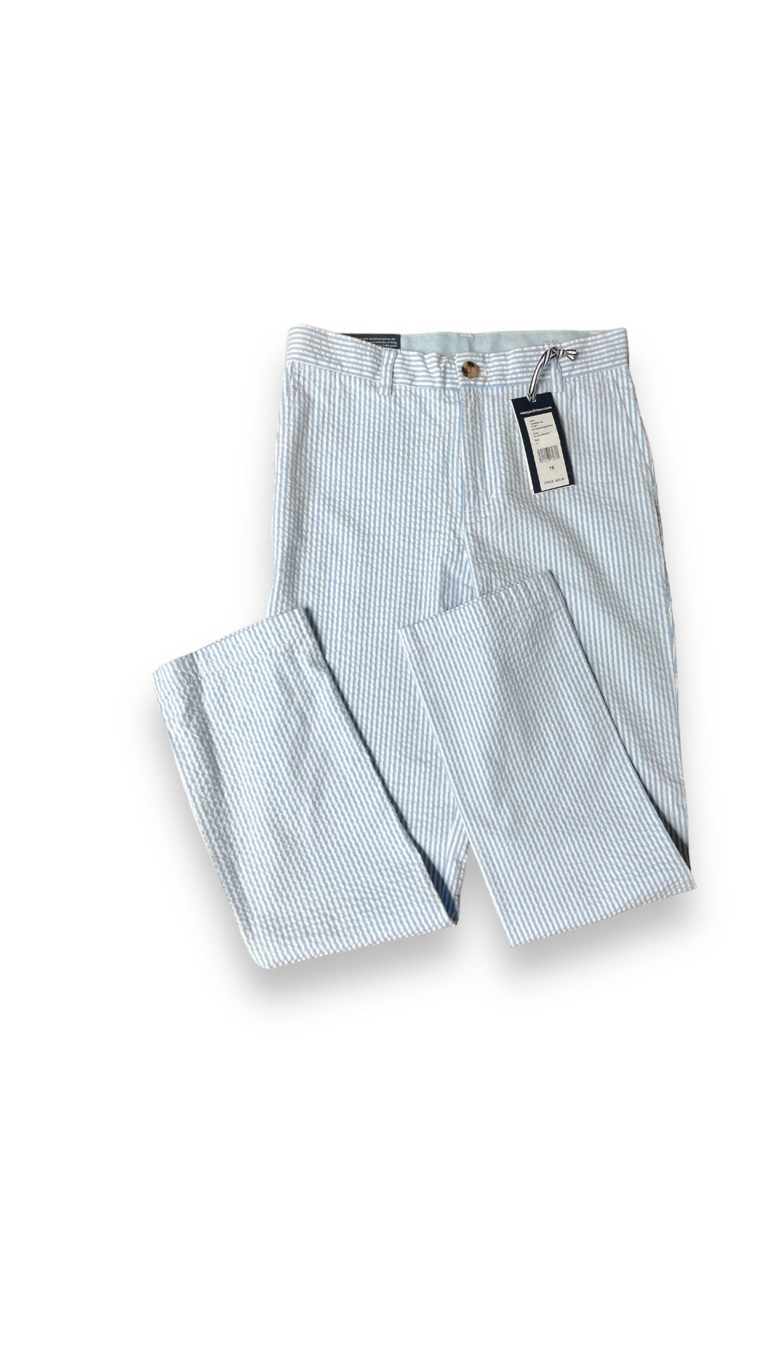 Size 16 Vineyard Vines blue/white seersucker Breaker Pant, NWT Default Title / 16 / Boy
