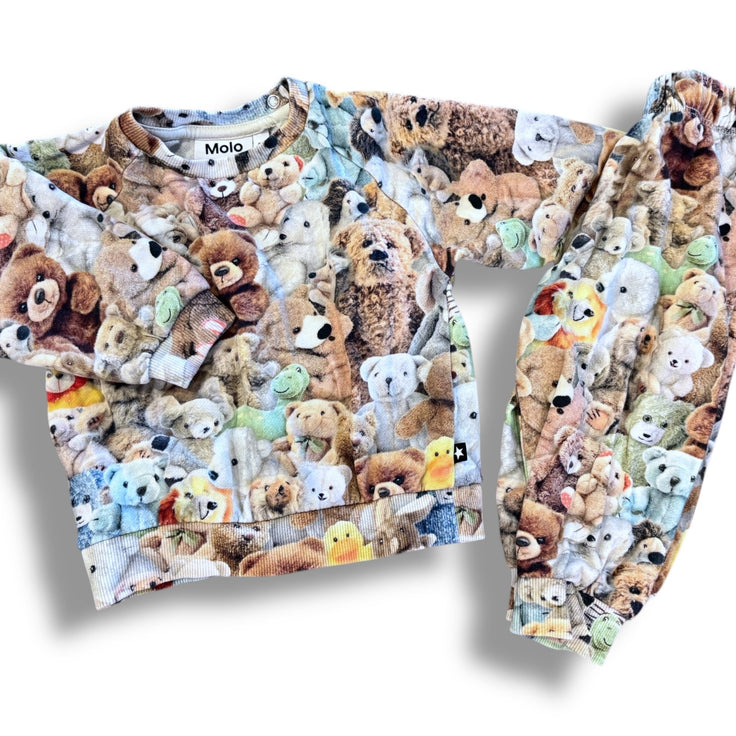 Size 12 month Molo stuffed animal sweatset Default Title / 12 / Boy