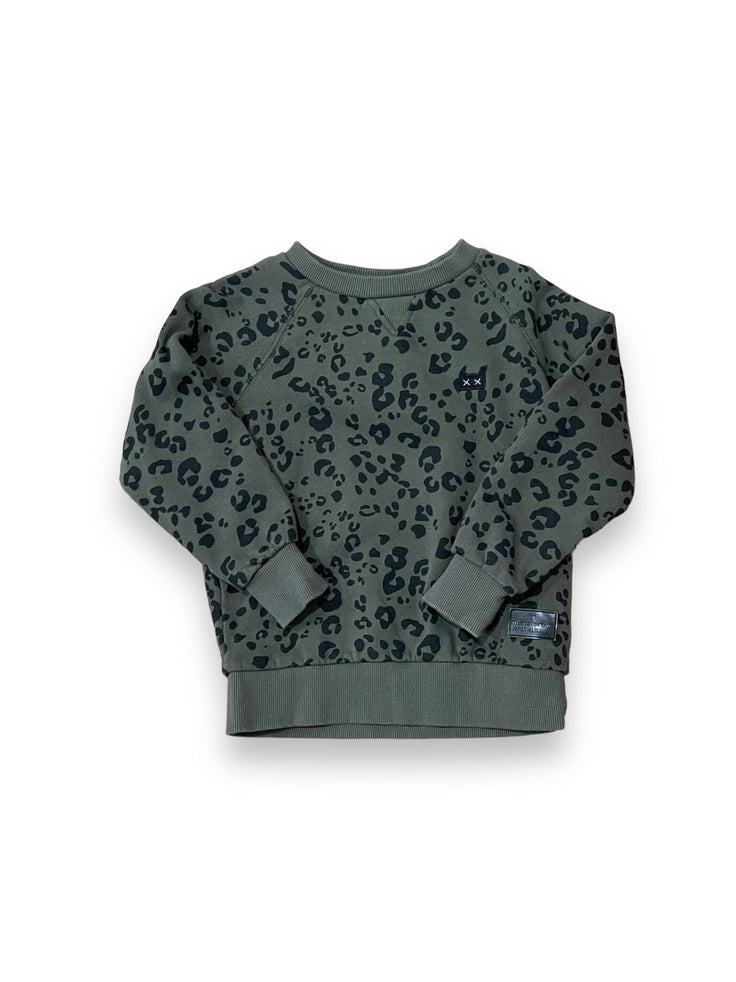 Size 4 Munster olive green sweatshirt with leopard print Default Title / 4 / Boy