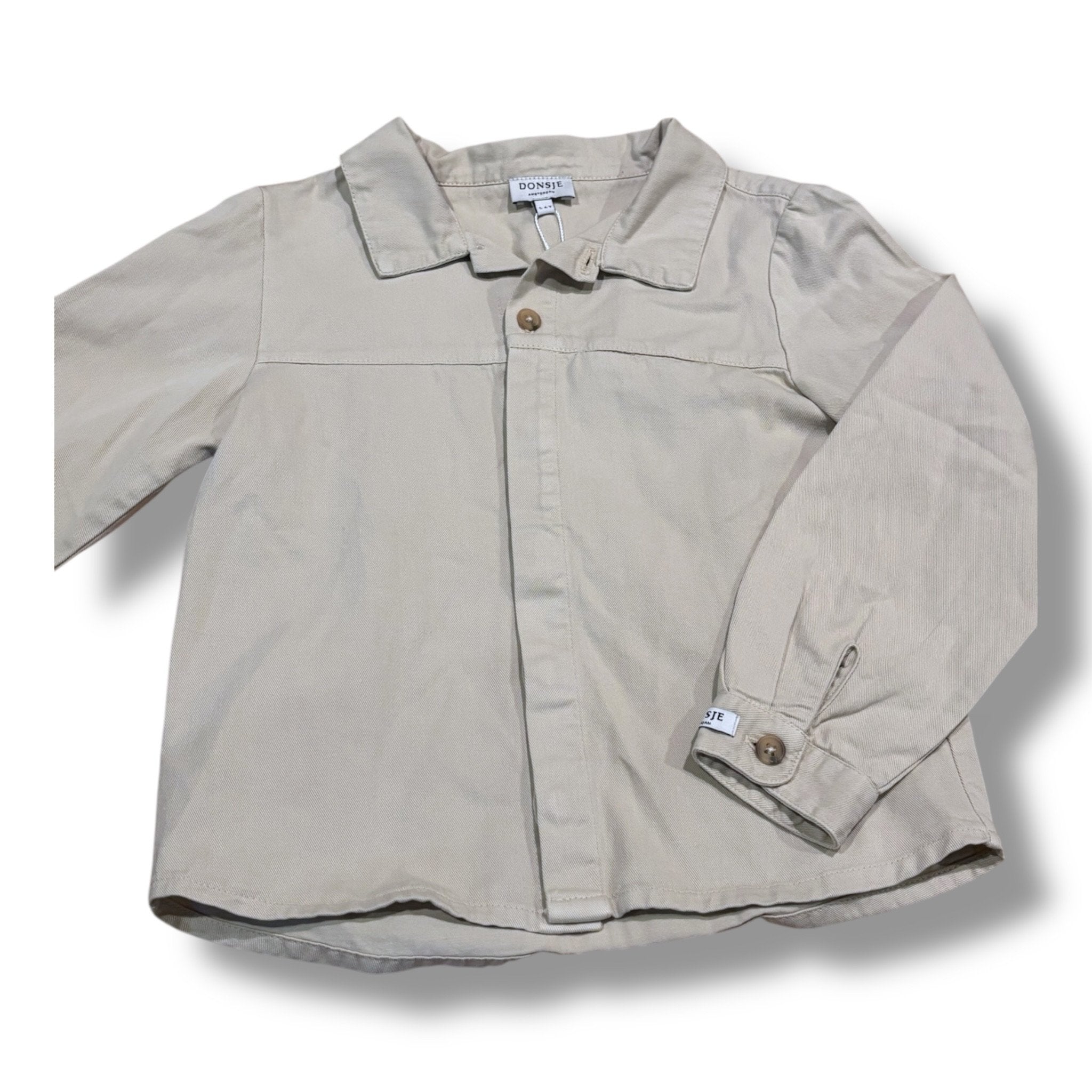 Size 5-6 Donsje beige button down NWT Default Title / 6-May / Girl