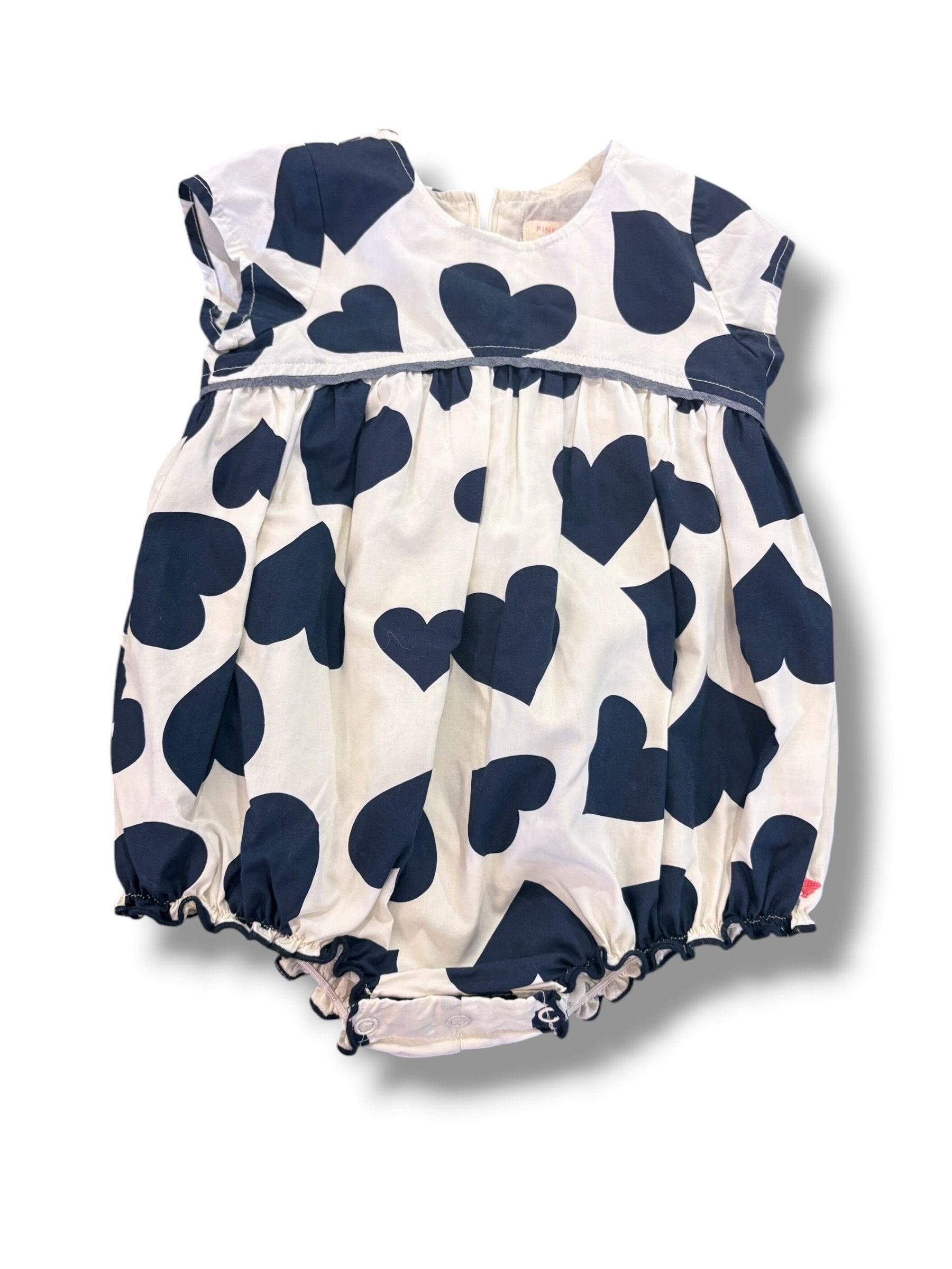 Size 12-18 month Pink Chicken bubble w/ navy hearts Default Title / 12-18 month / Girl