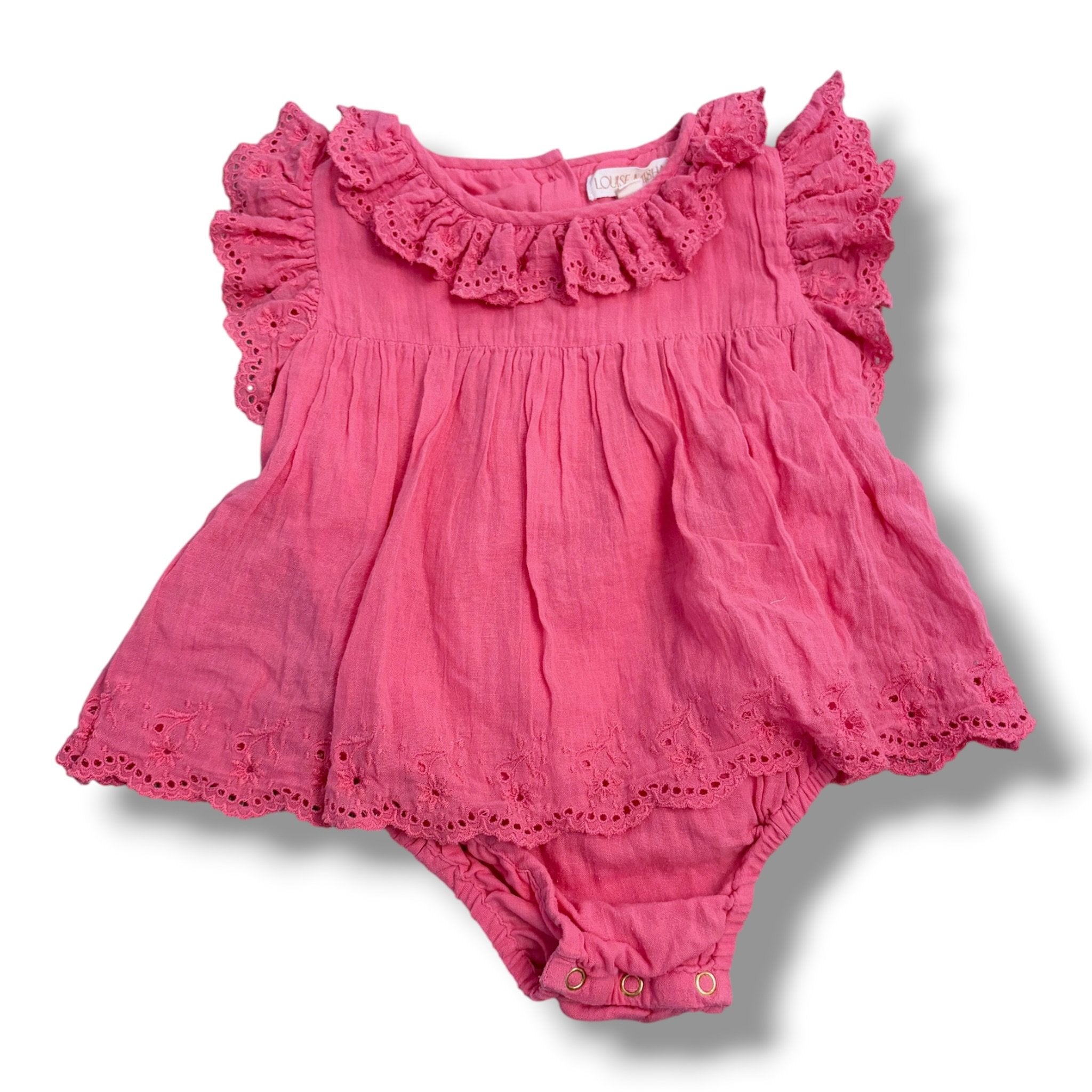 Size 18 month Louise Misha bright pink skirted onesie dress Default Title / 18 month / Girl