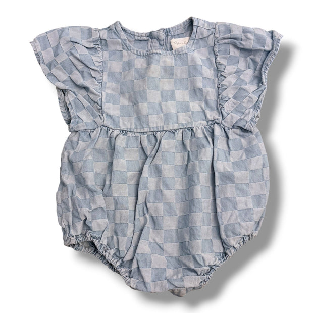 Size 6-12 month Rylee and Cru blue checkered chambray bubble Default Title / 6-12 month / Girl