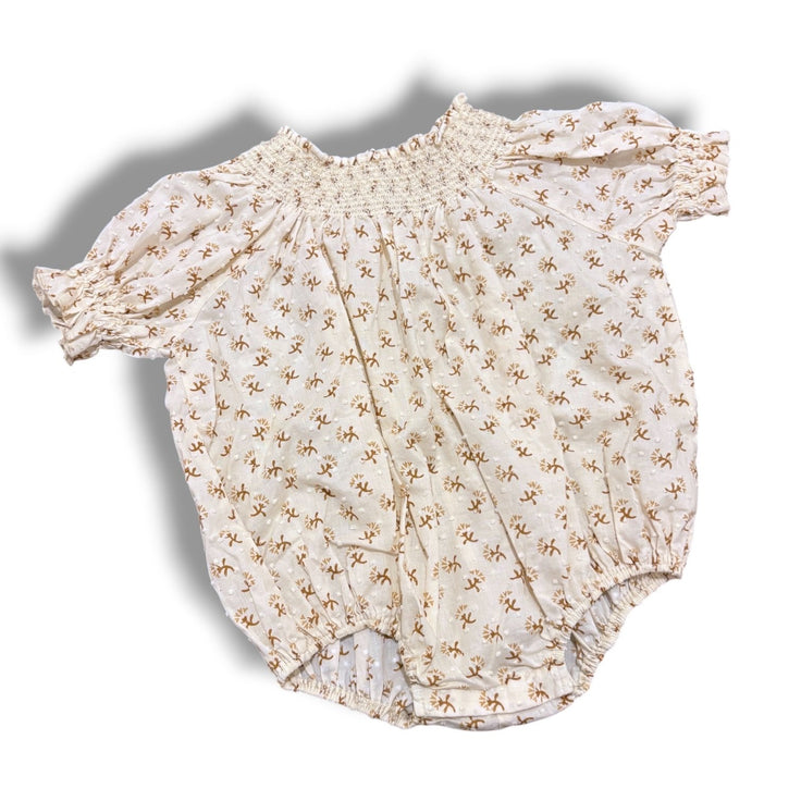 Size 18 month NoraLee cream bubble with brown floral detail Default Title / 18 month / Girl