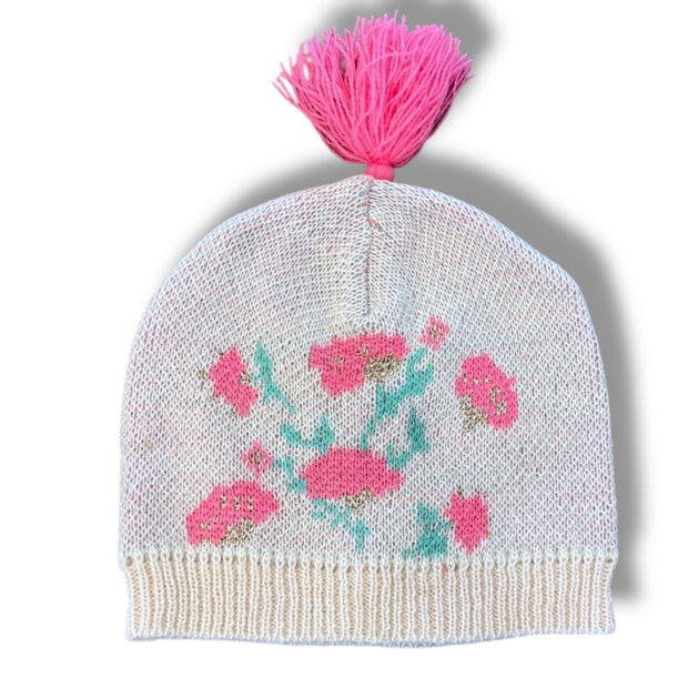 Size 12 month Louise misha tan, pink/gold flowers pink tassle Default Title / 12 / -