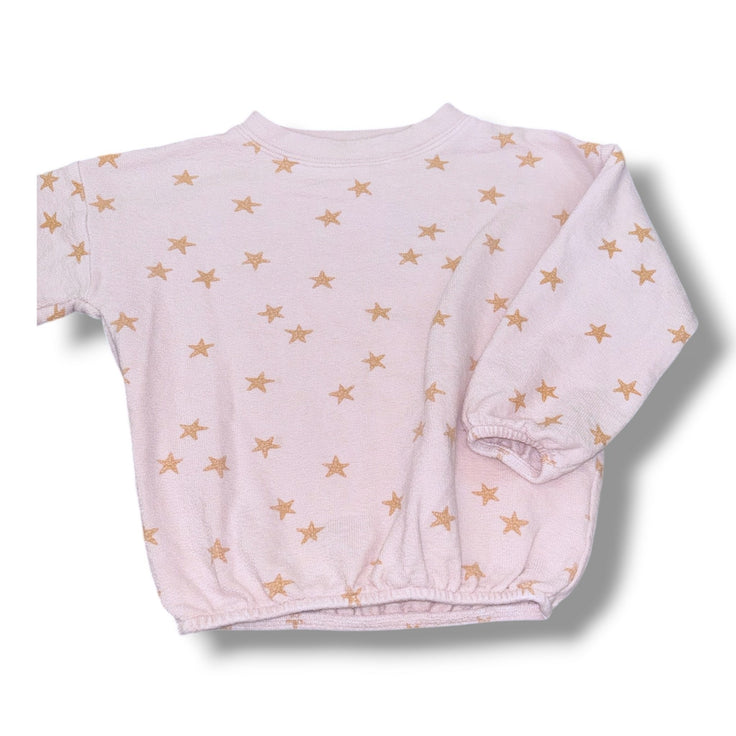 Size 18-24 month Rylee + Cru light pink light weight sweatshirt w/ orange stars Default Title / 18-24 month / Girl