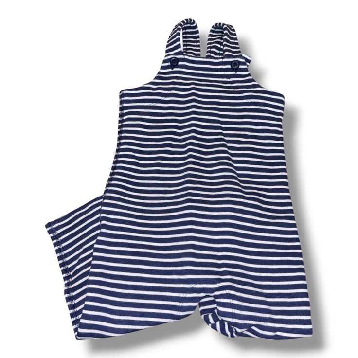 Size 2T Moon & Back Hanna Andersson navy/white striped knit overalls Default Title / 2 / Boy
